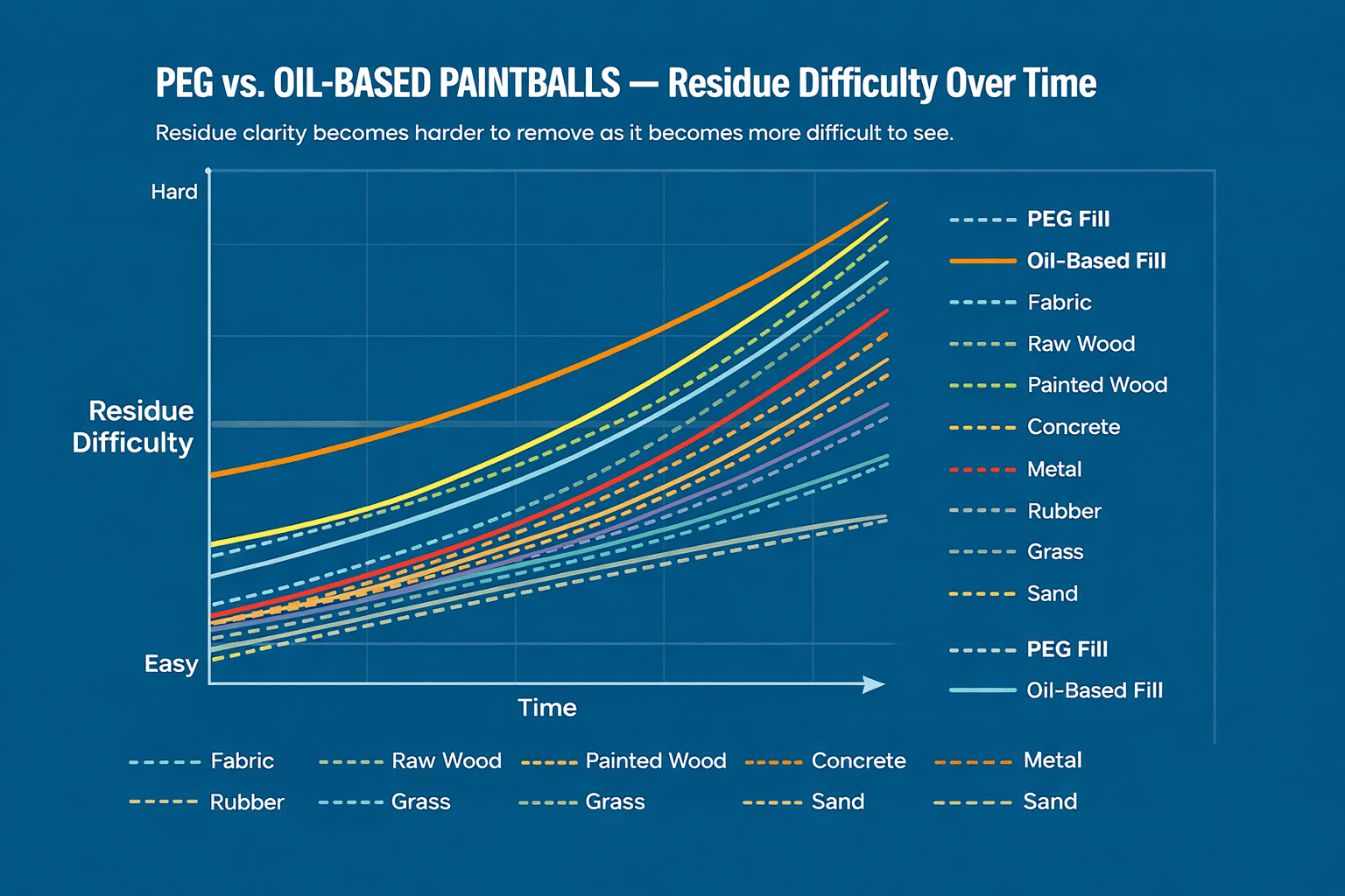 PEG vs. OIL-BASED PAINTBALLS - Residue Difficulty Over Time