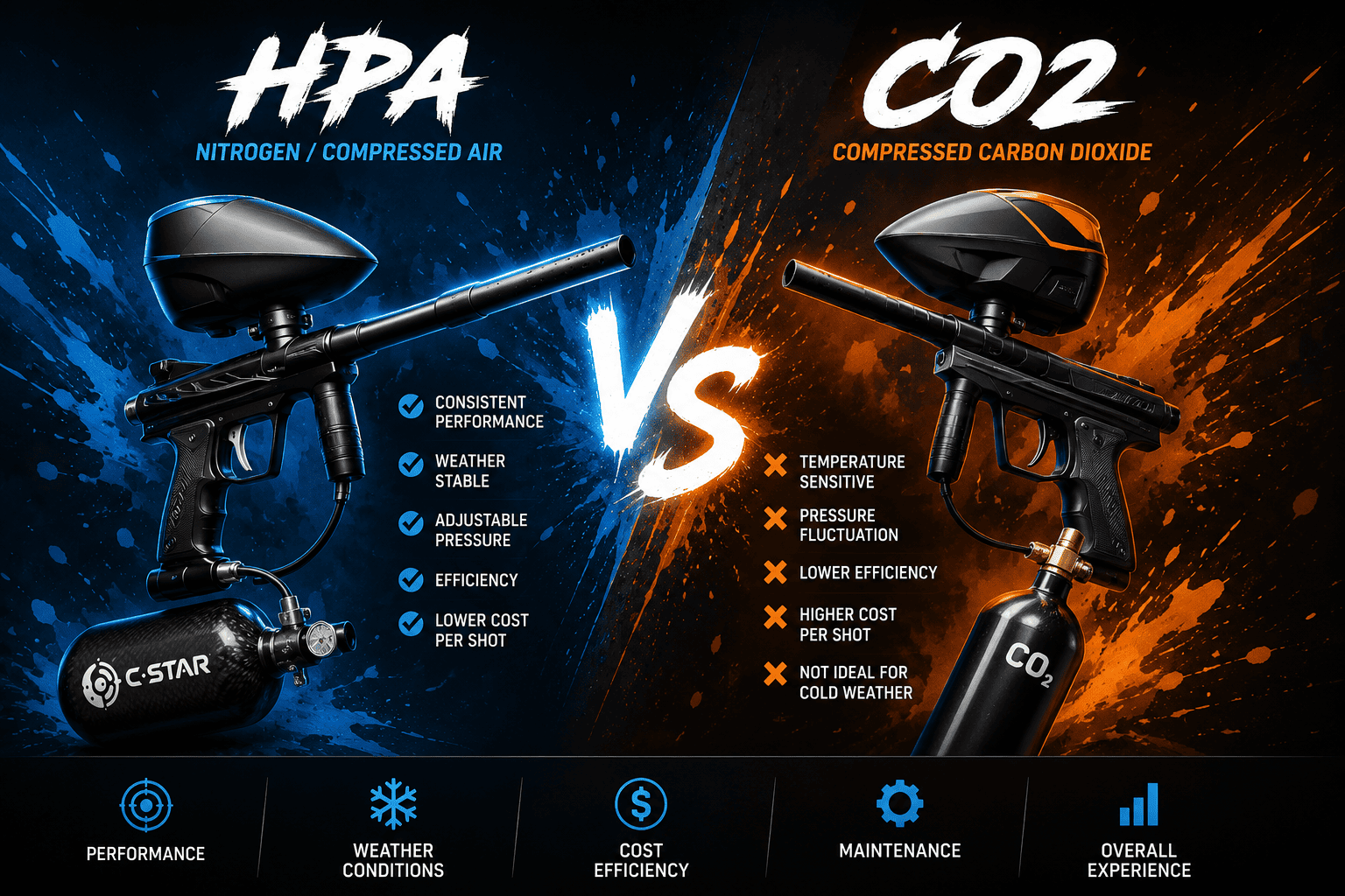 c-star paintballs CO2 tanks
