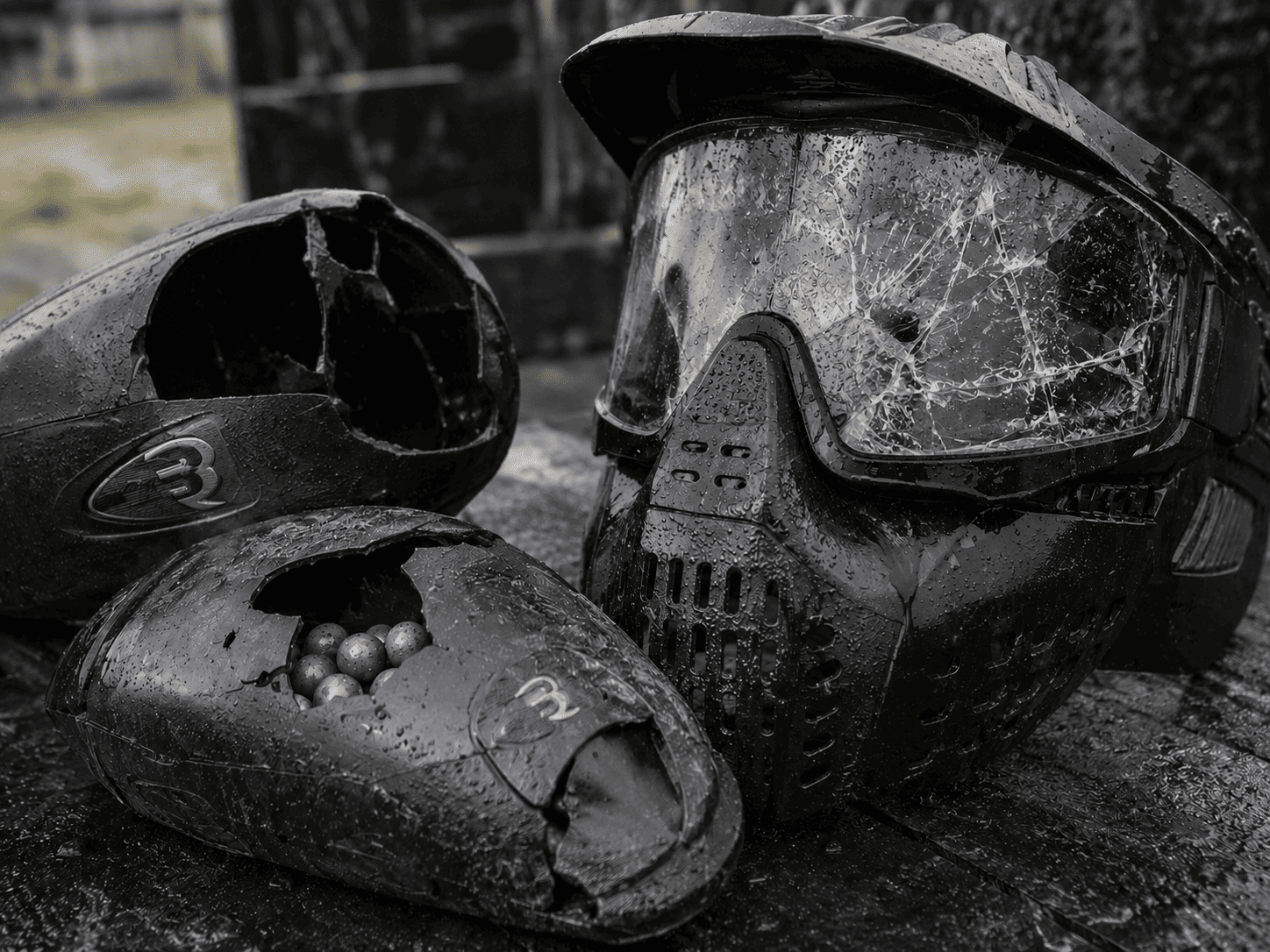 c-star paintballs damaged masks