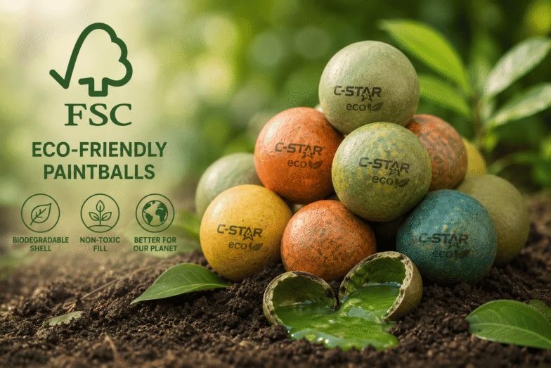 C-STAR Eco-Friendly Paintballs – Biodegradable Paintballs with Non-Toxic Fill for Sustainable Paintball Games
